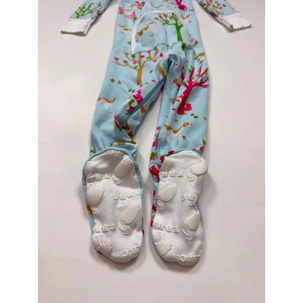 The Beaufort Bonnet Company Noelle's Night Night Footed Pajamas in Old Hunt
